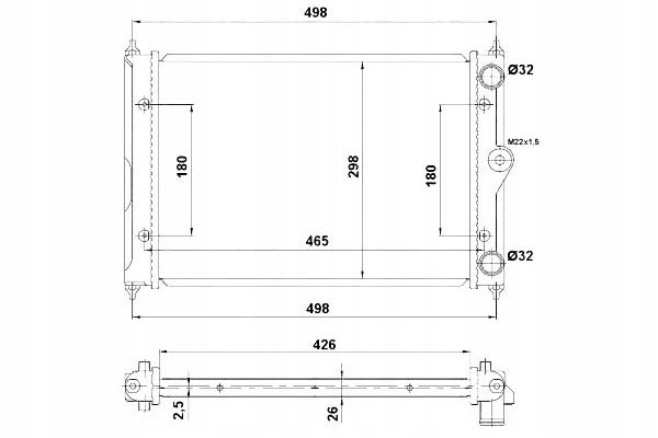 CHŁODNICA SILNIKA NRF 131047 VW2092 DRM32033 11030 Producent części NRF