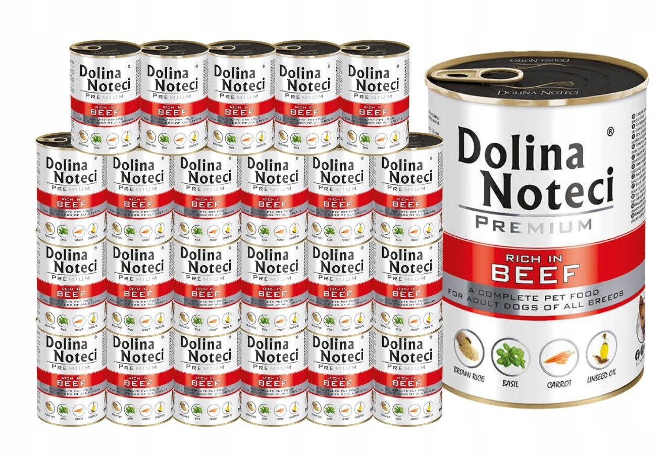 Levně Vlhké krmivo pro psy Dolina Noteci Premium bohaté na hovězí maso 24x400 g