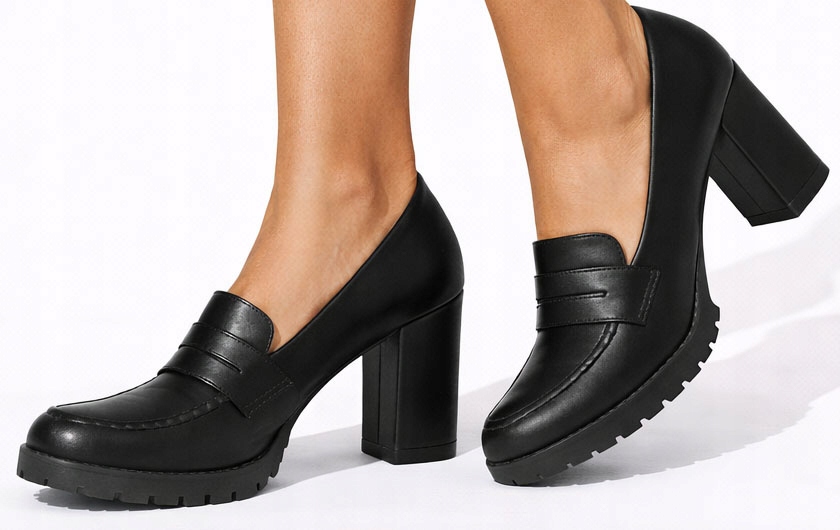 Botki Na Słupku Półbuty Czarne Mokasyny Półbuty 40