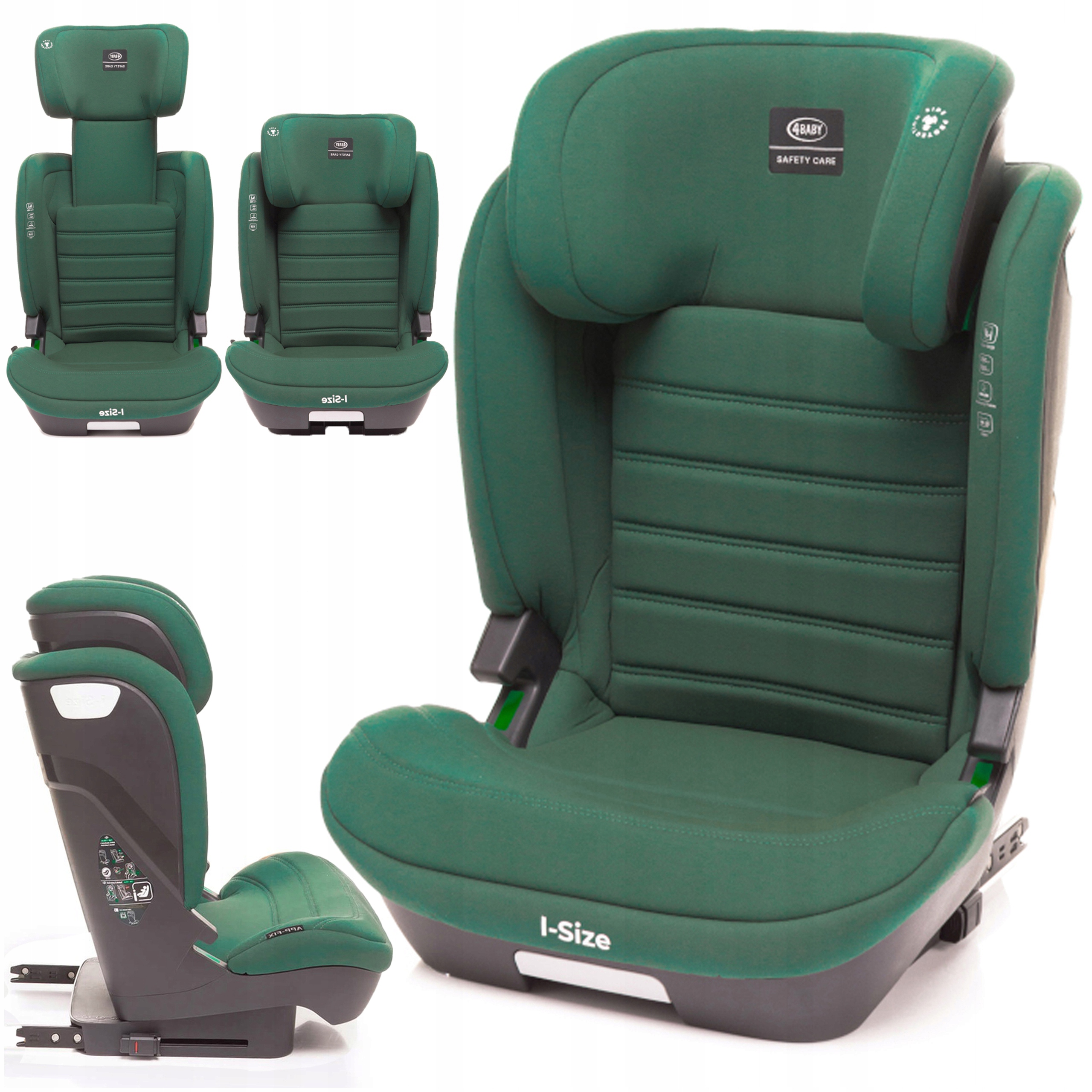 Fotelik Samochodowy Siedzisko 10x Regulacja 15-36KG Isofix i-SIZE 100-150cm