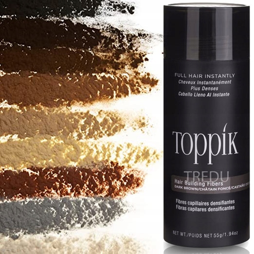 Toppik 55 g – Maskovací kosmetika pro řídké tenké vlasy – Distributor Pl