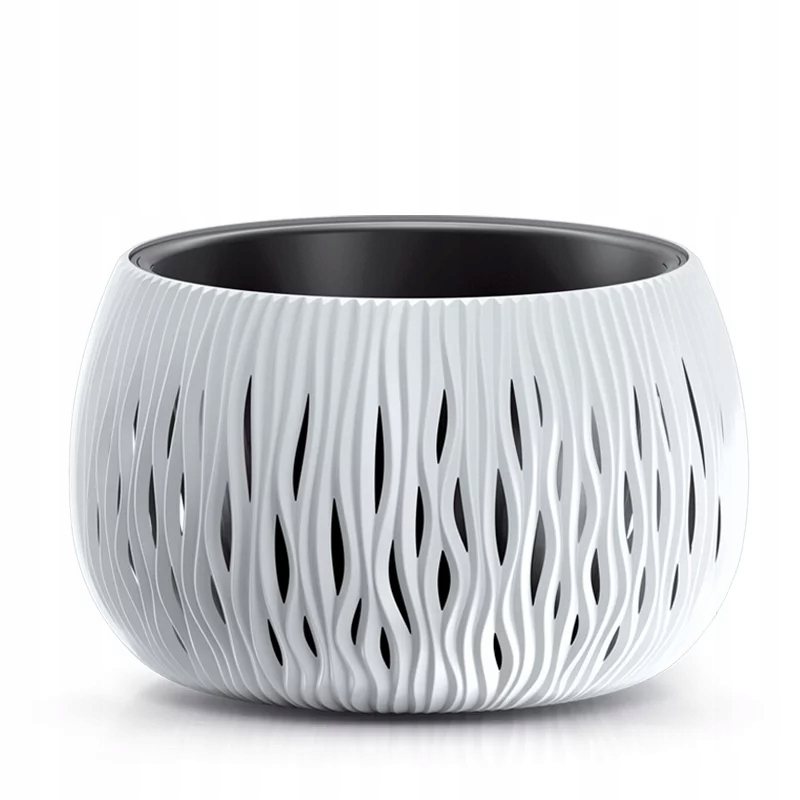 Doniczka Donica Wisząca Wkład Z Wkładem Biała Kula 37 cm Wieszak