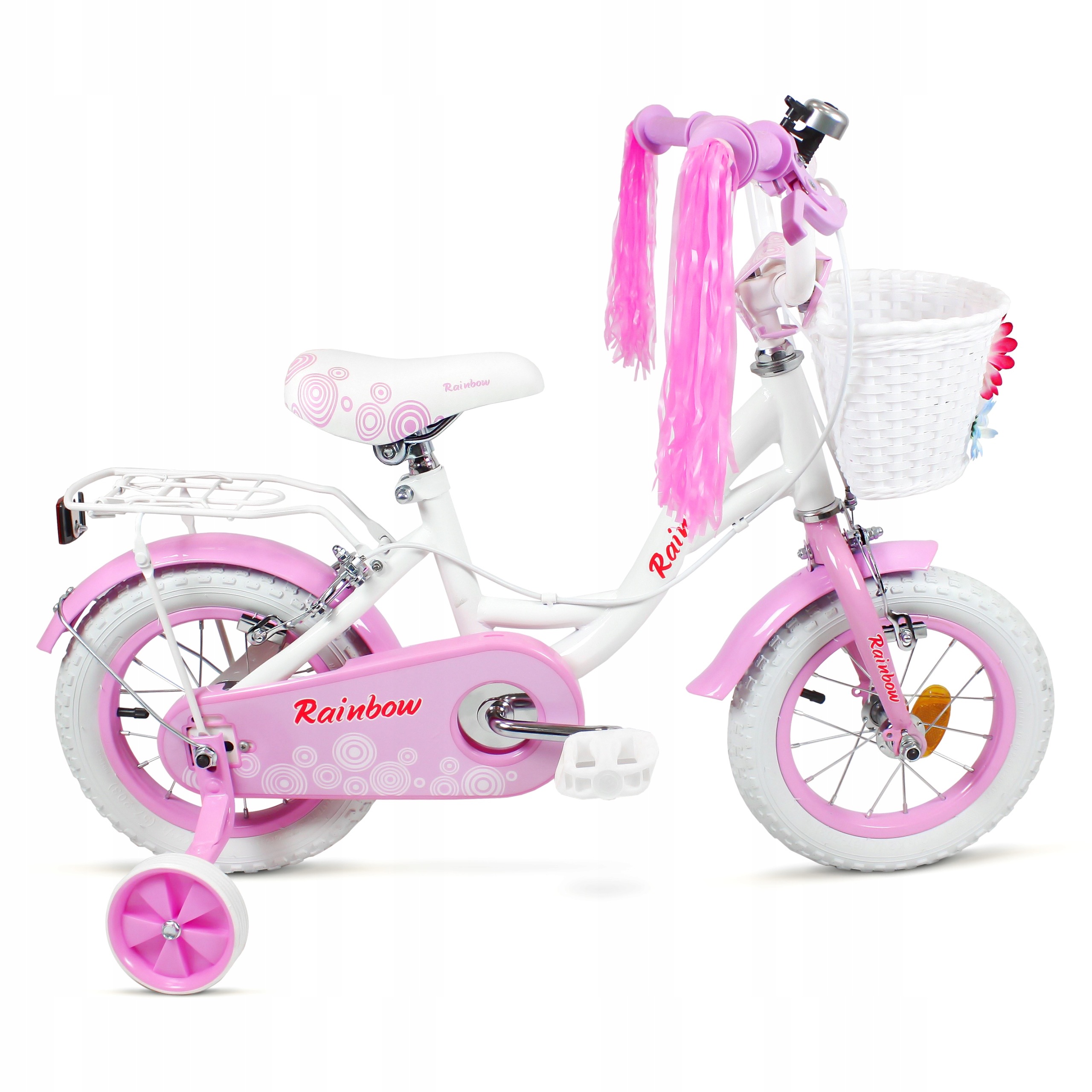 Rower dziecięcy SIrox Rainbow 12 White/Pink 12" Biały/Różowy perłowy