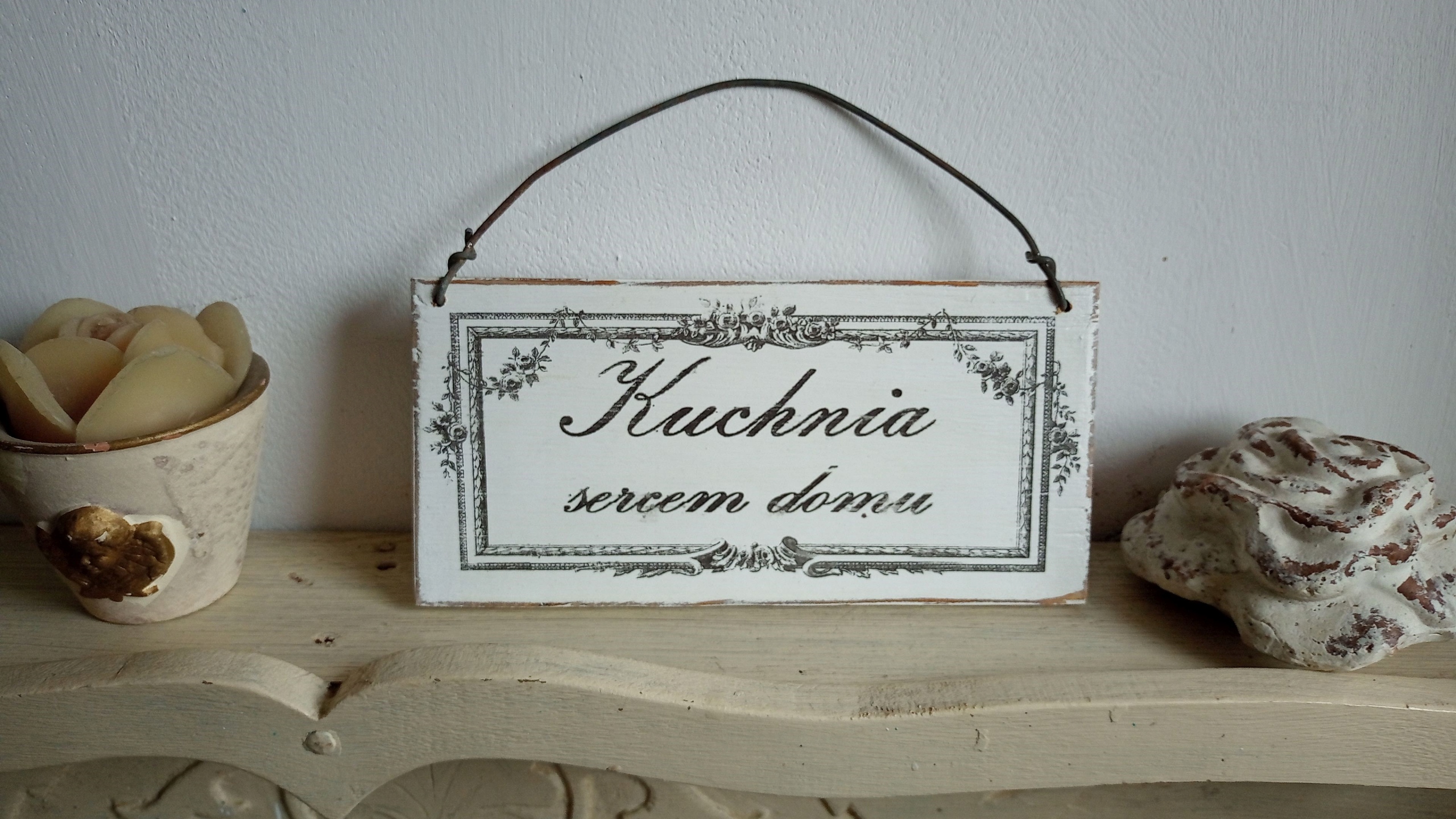 TABLICZKA OBRAZEK,DESKA ZAWIESZKA,KUCHNIA SHABBY Marka Inna