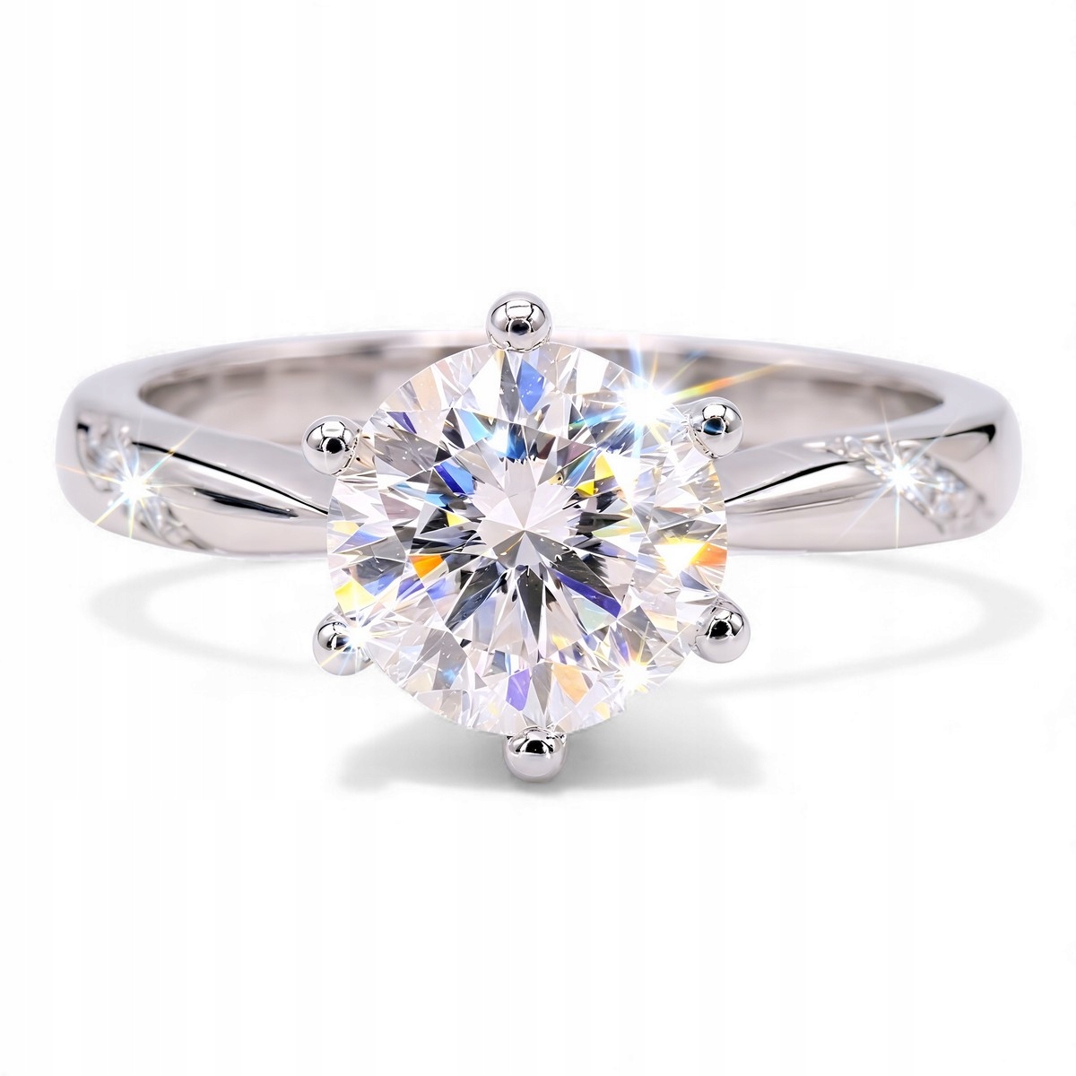 Prstýnek diamant Moissanit 2 karáty 8 mm stříbro 925 moissanit