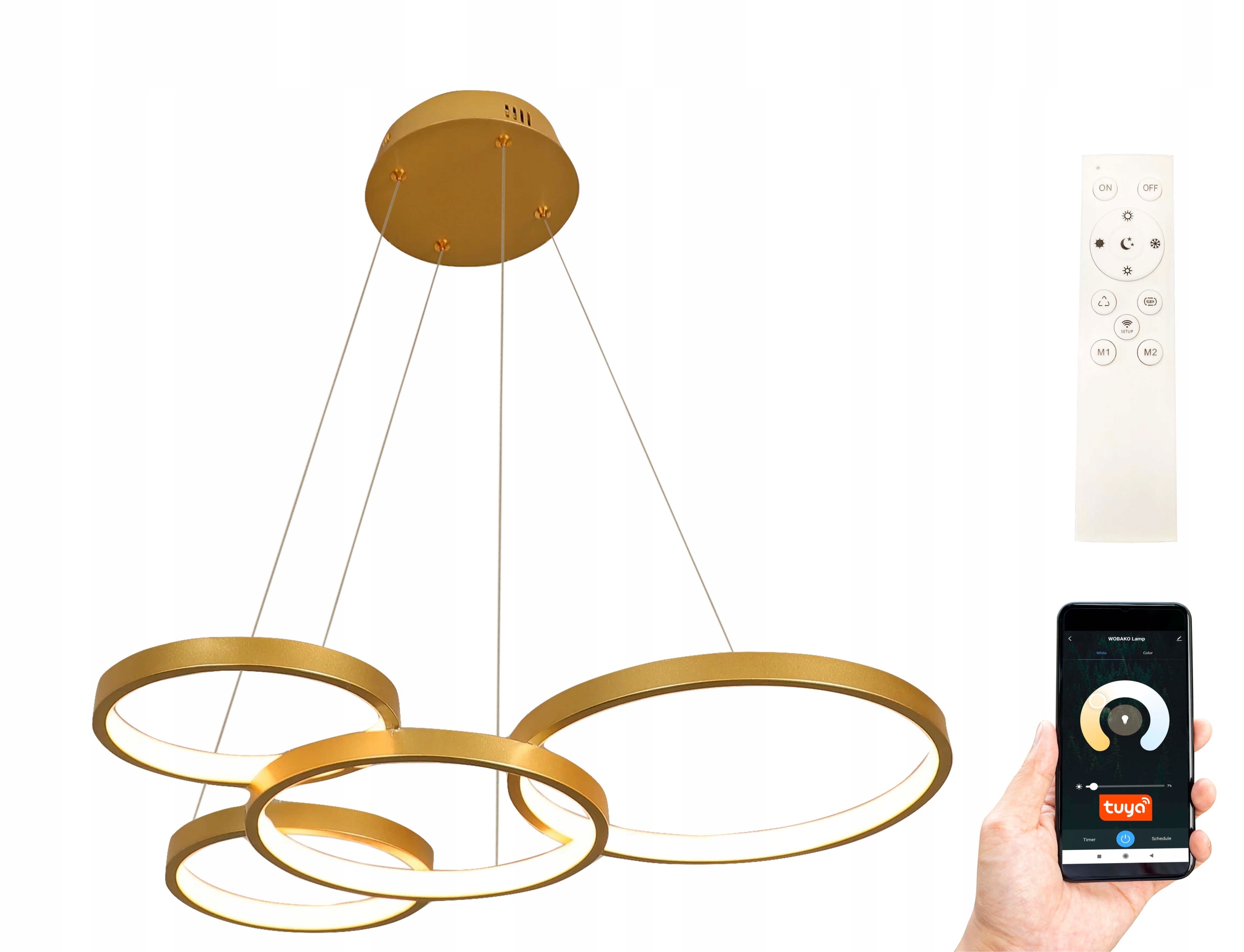 Lampa sufitowa Oslo pilot ring żyrandol Led Tuya