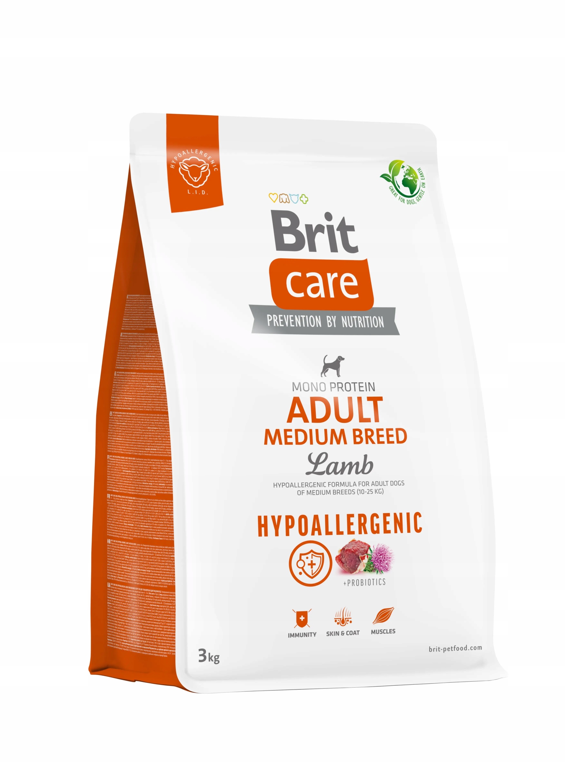 Levně Brit Care dog hypoallergenic adult medium lamb 3 kg střední plemena