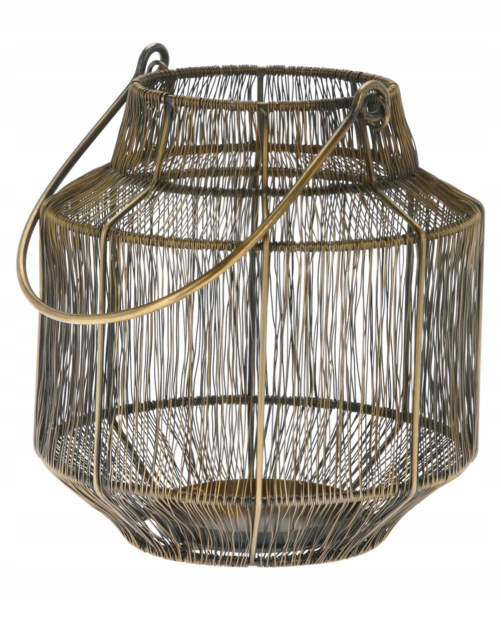 

Lampion druciany z rączką antyczne złoto 23 cm
