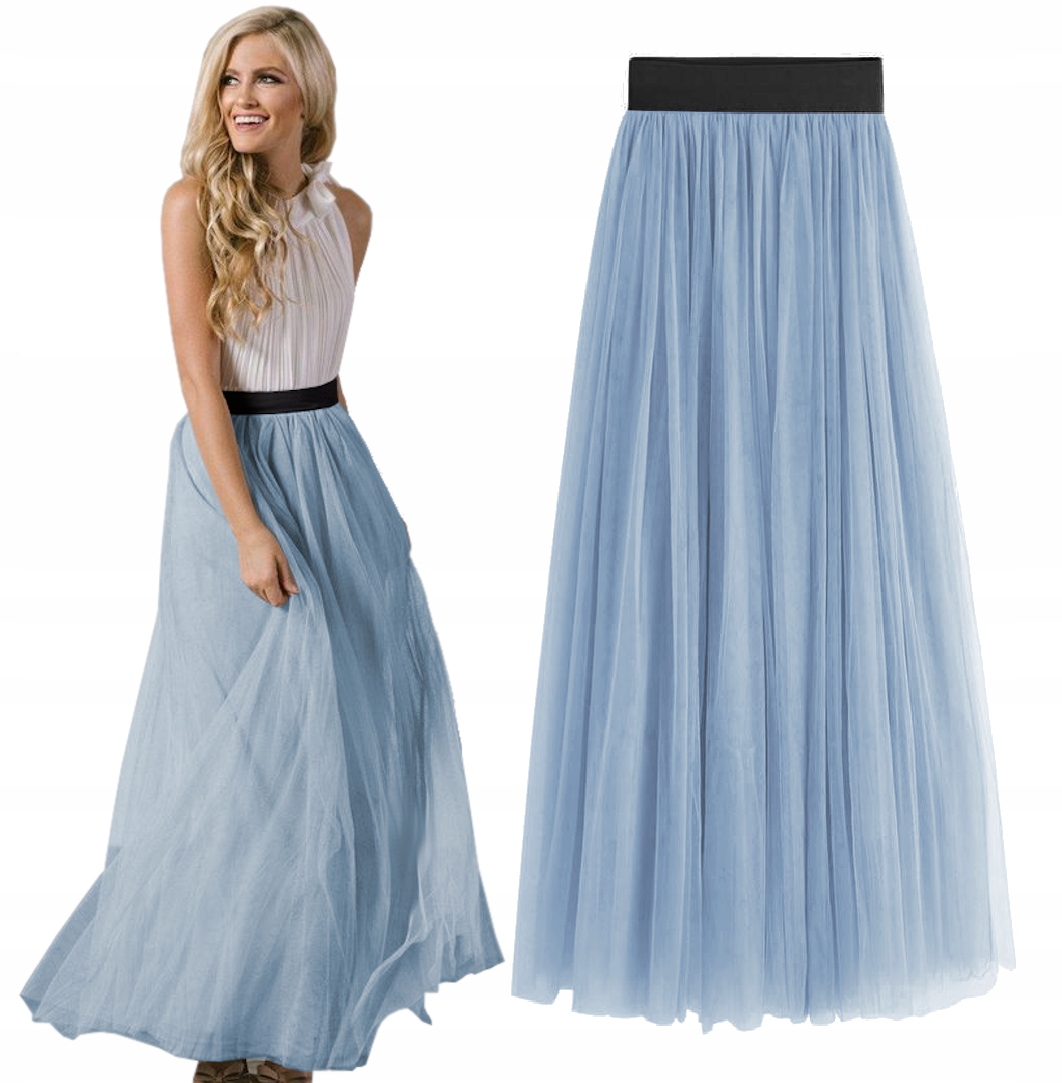 EKSKLUZYWNA Kobieca Spódnica TIULOWA Maxi LONG SML