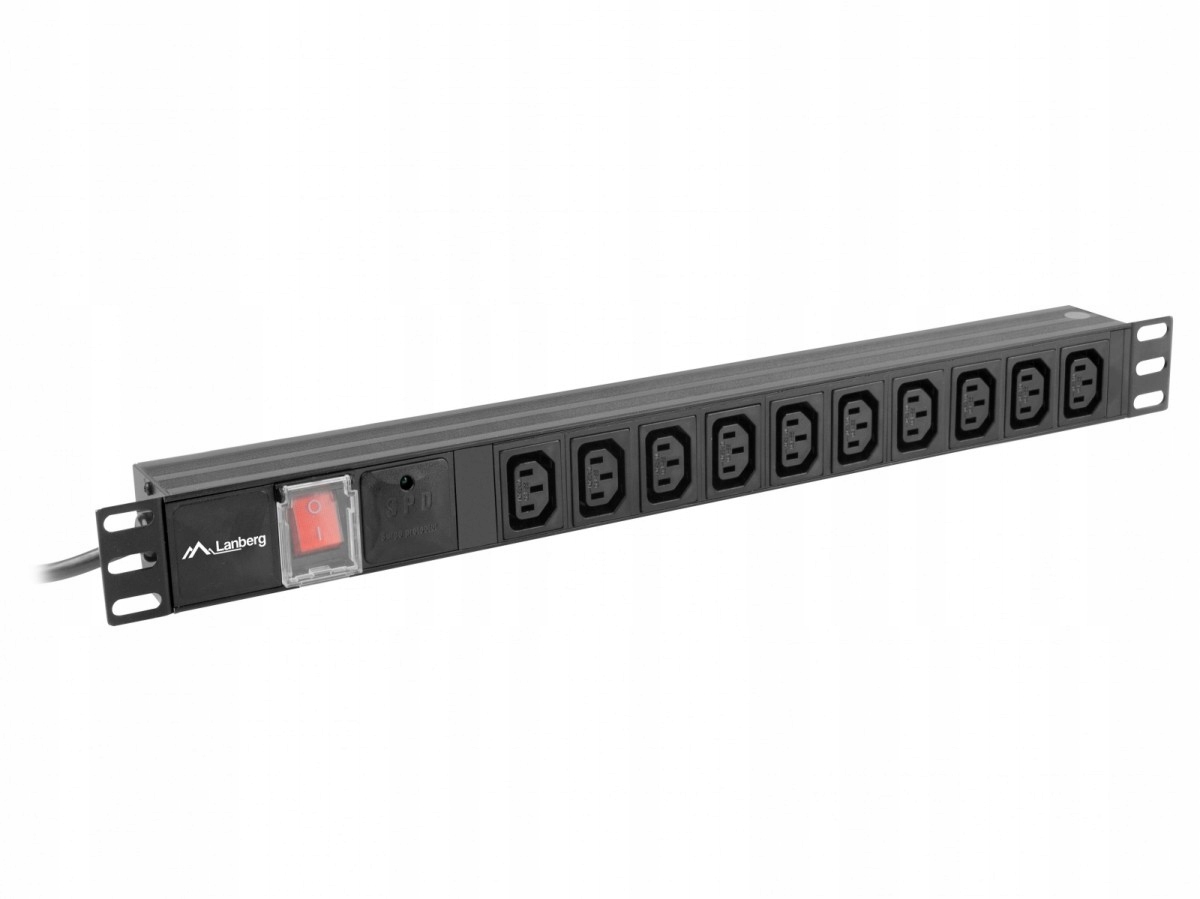 Zásuvková lišta Rack Pdu 19 palců 1U 10A 10X Iec C13 2m C14 černá