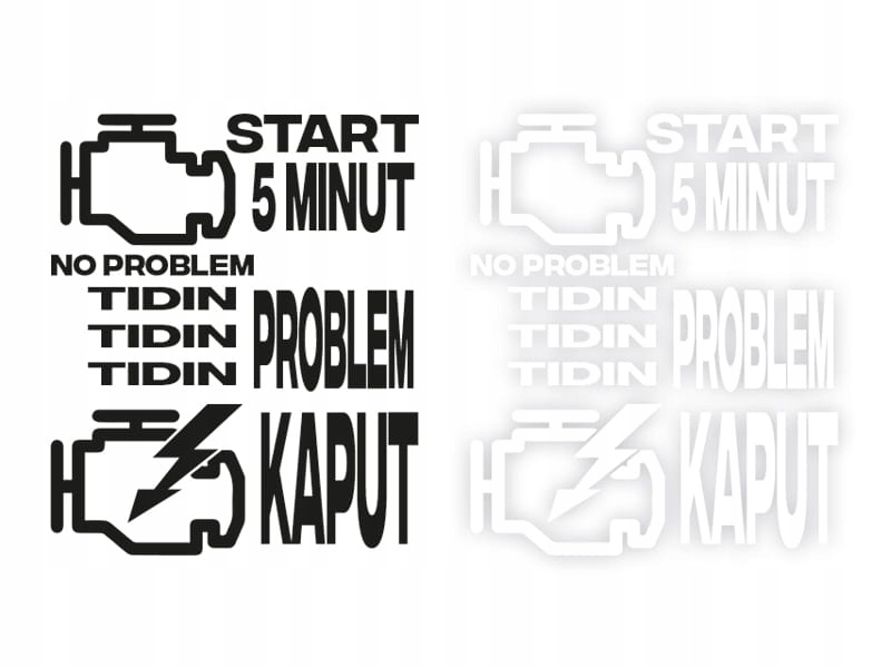 Engine Start no problem - Naklejka na samochód na auto KOLOR