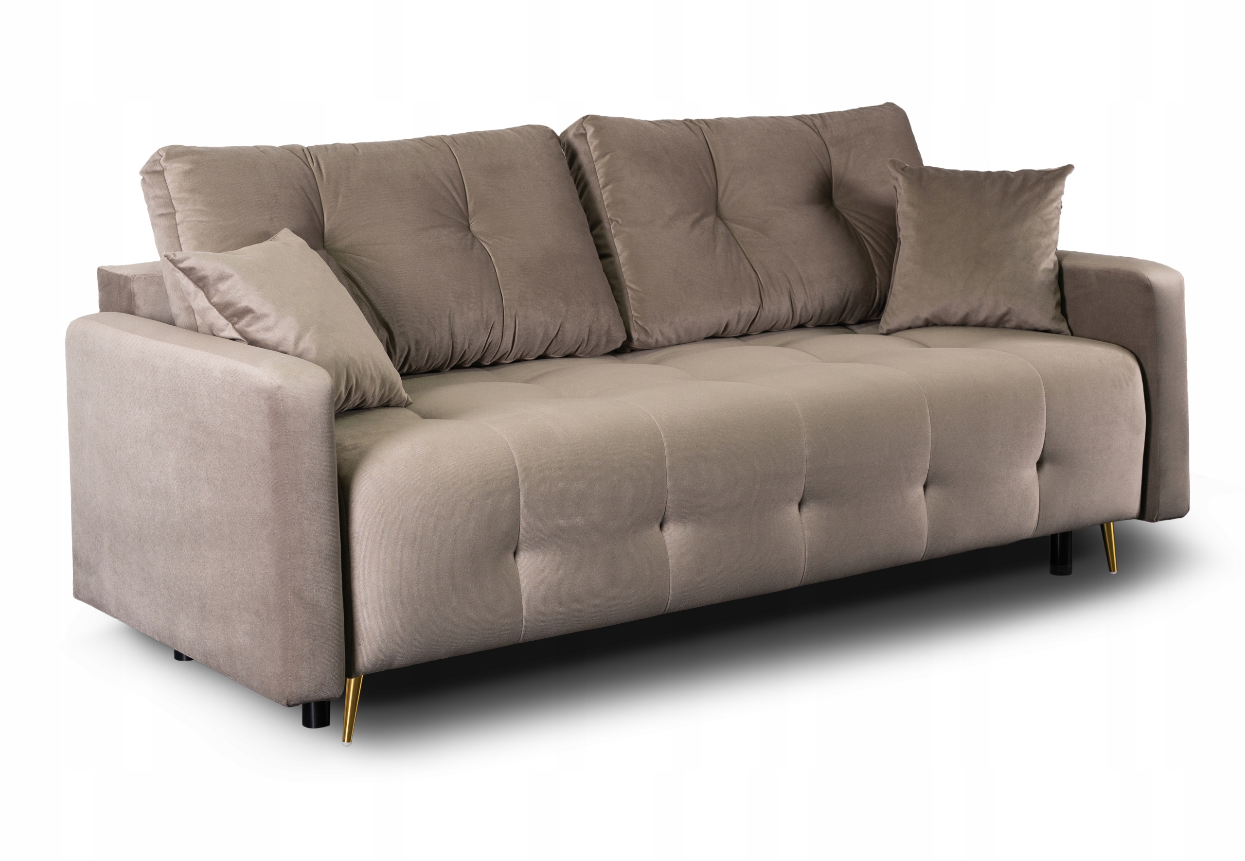 Rozkládací pohovka s funkcí spaní, dvoumístná pohovka, béžová, Soul