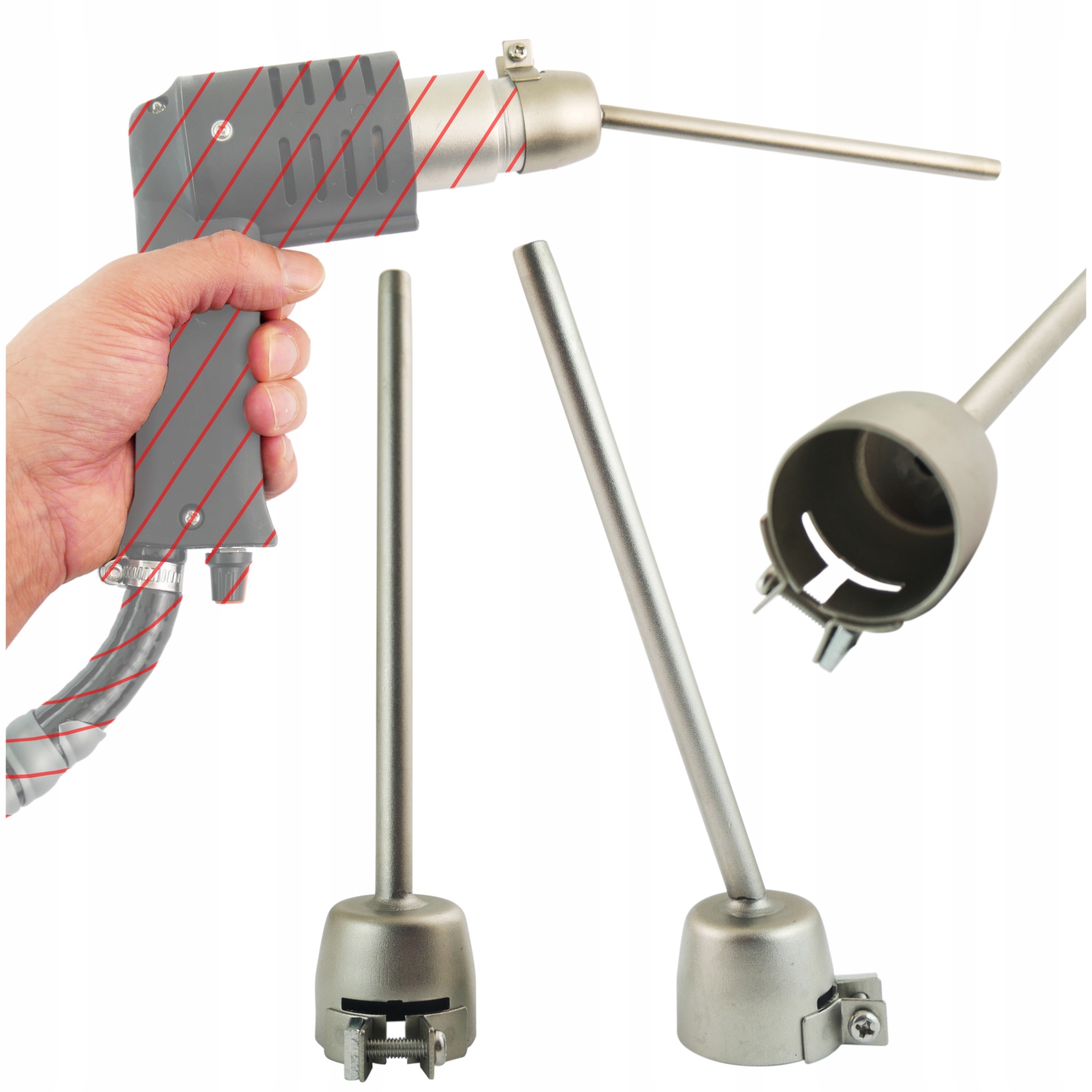 Tryska pro svařovací stroj Bosite S2 Dlouhá Šikmá 14,5 cm pro těžko přístupná místa