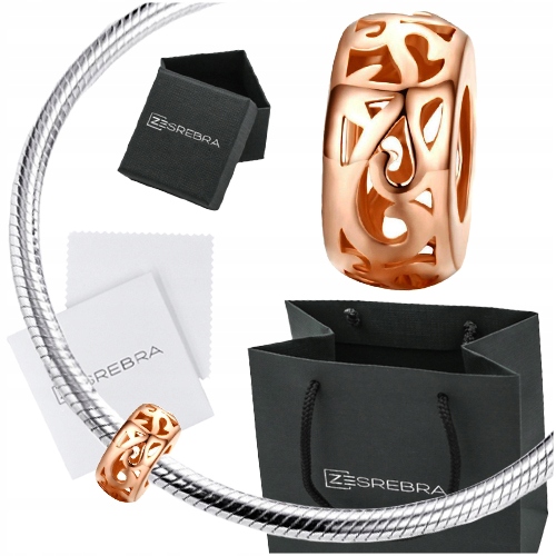 

Charms srebro 925 pozłacane zawieszka koralik s925