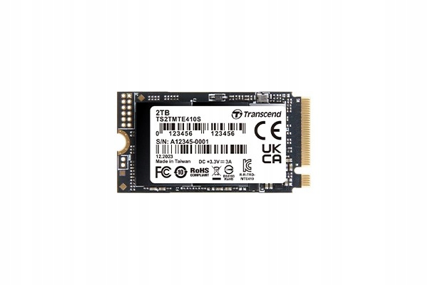 Transcend Ssd 2TB 410S, M.2 2242, PCIe Gen4x4, NVMe, 3D Tlc, Dram…