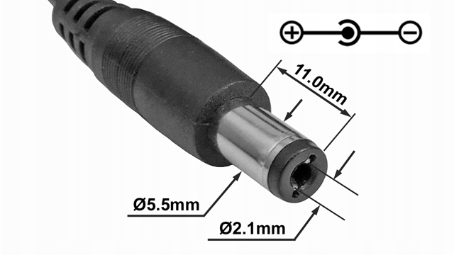 Kabel zasilający USB USB/A-DC 2.1/5.5mm 1.2m Marka Stratos
