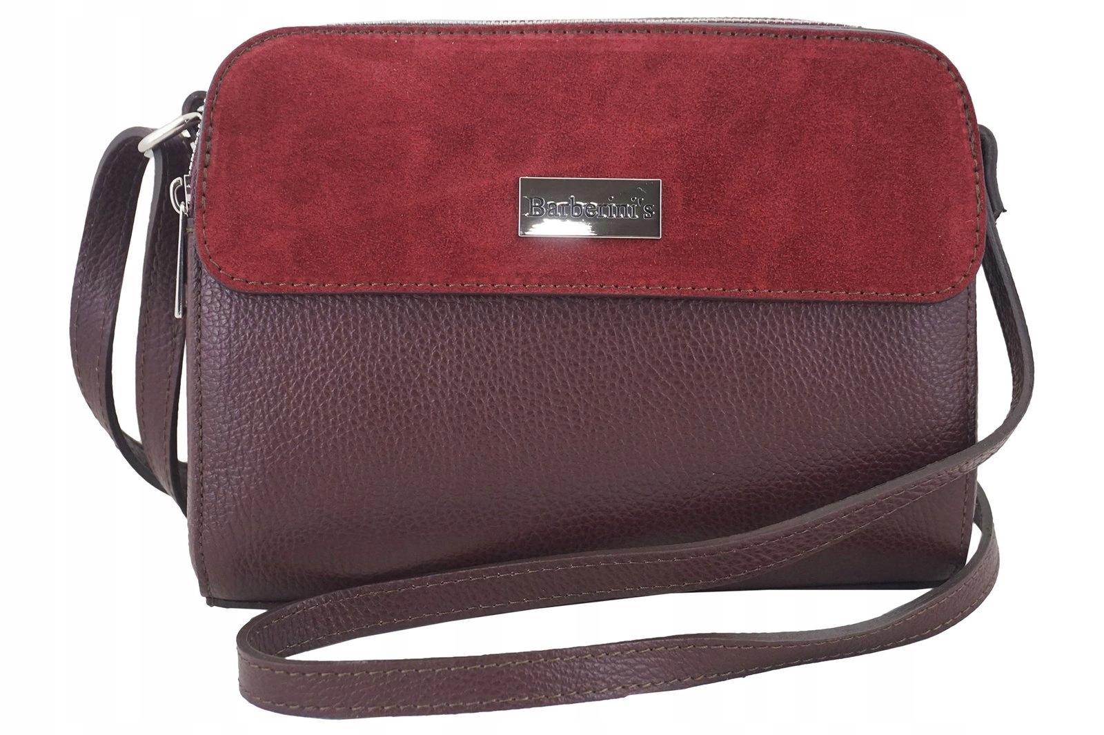 Dámská kožená kabelka přes rameno crossbody Bordó