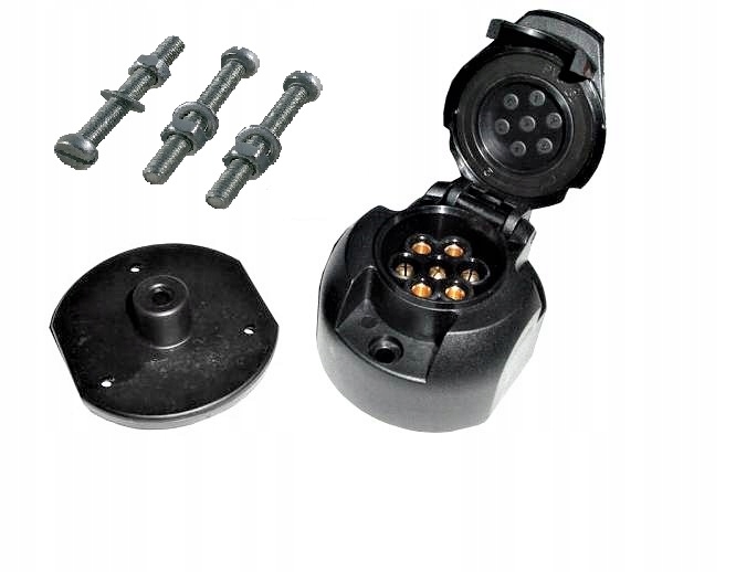 GNIAZDO HAKA HOLOWNICZEGO WTYCZKI PRZYCZEPY LAWETY 7 PIN 12V śruby DUNAJ