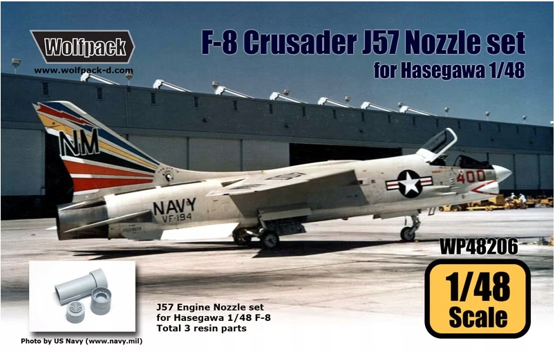 F-8 Crusader J57 Sada trysek motoru Wolfpack WP48206 v měřítku 1/48