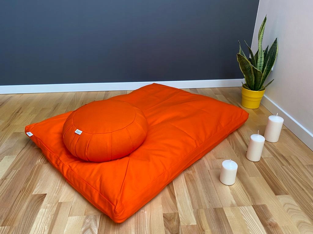 Sada pro Meditaci Zafu Zabuton 70x90cm Oranžová Polský Výrobek