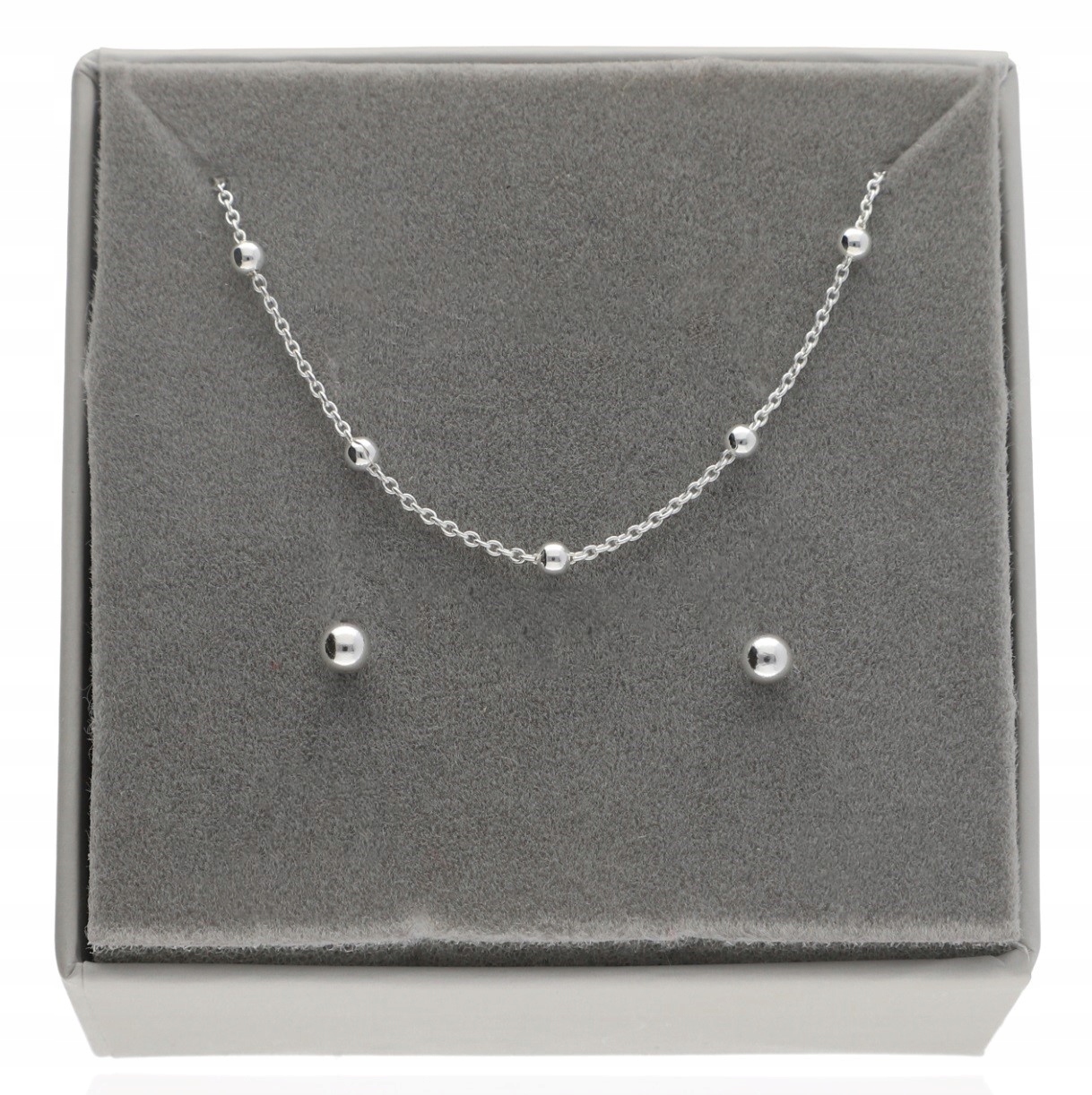 Stříbrný Módní Komplet Šperků S Kuličkami Kuličky Stříbro 925 50 cm