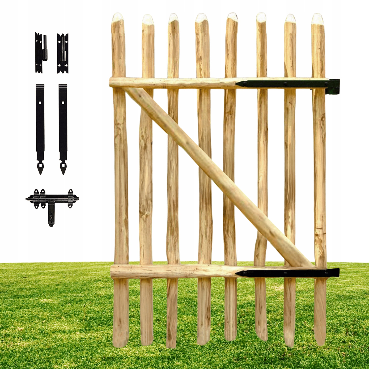 Dřevěná Vrátka zahradní 115 x 100 cm, branka, dřevo, ořech, zahrada