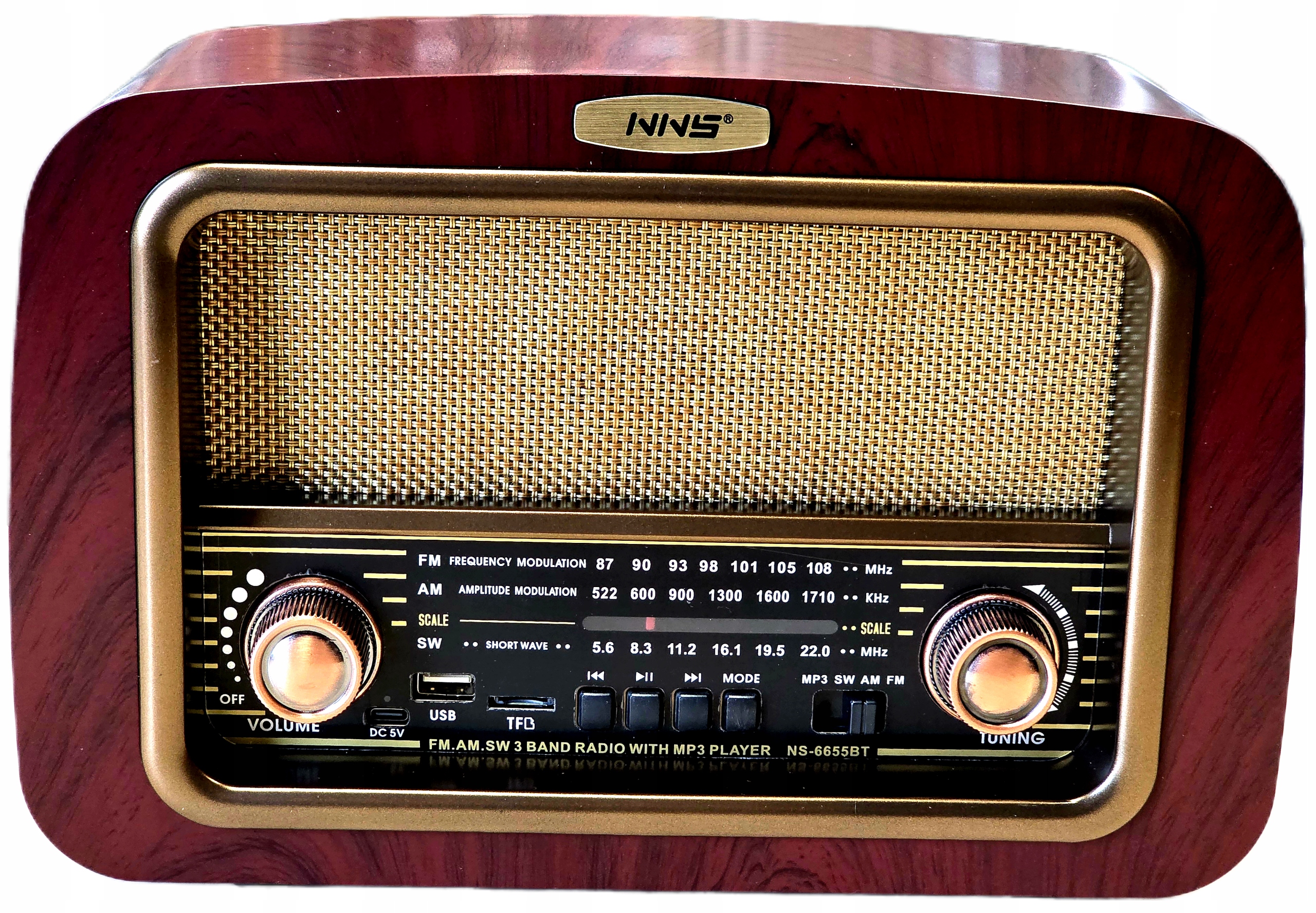 Radio Kuchenne akumulatorowe Fm Am Sw z Bluetooth Usb Salonu sieciowo-bat