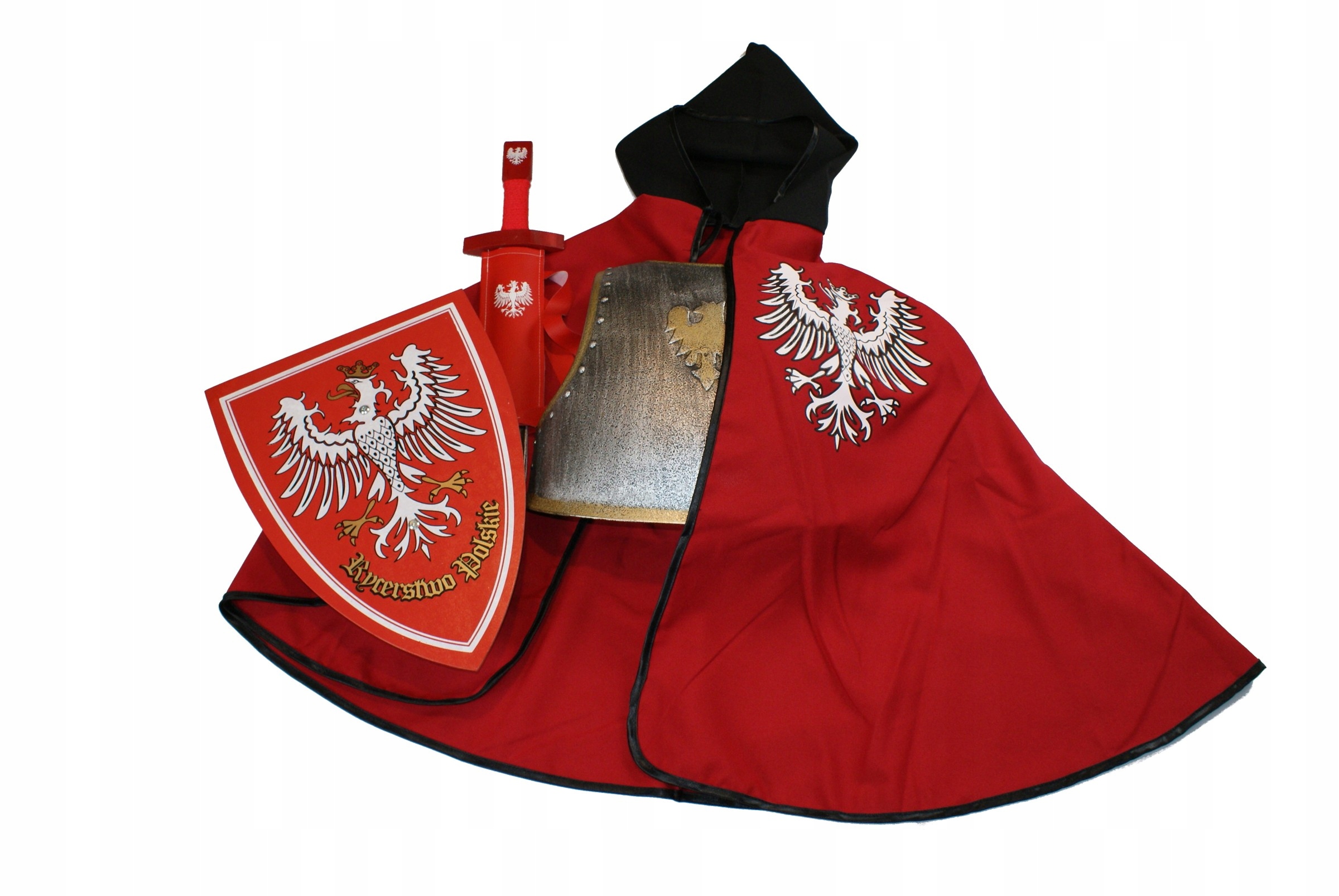 

Strój rycerz zbroja płaszcz miecz pochwa tarcza s