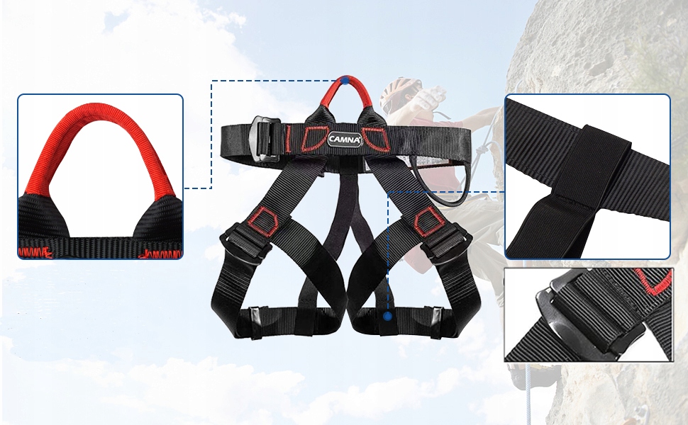 Uprząż wspinaczkowa pas bezpieczeństwa połowy Waga 1062 g