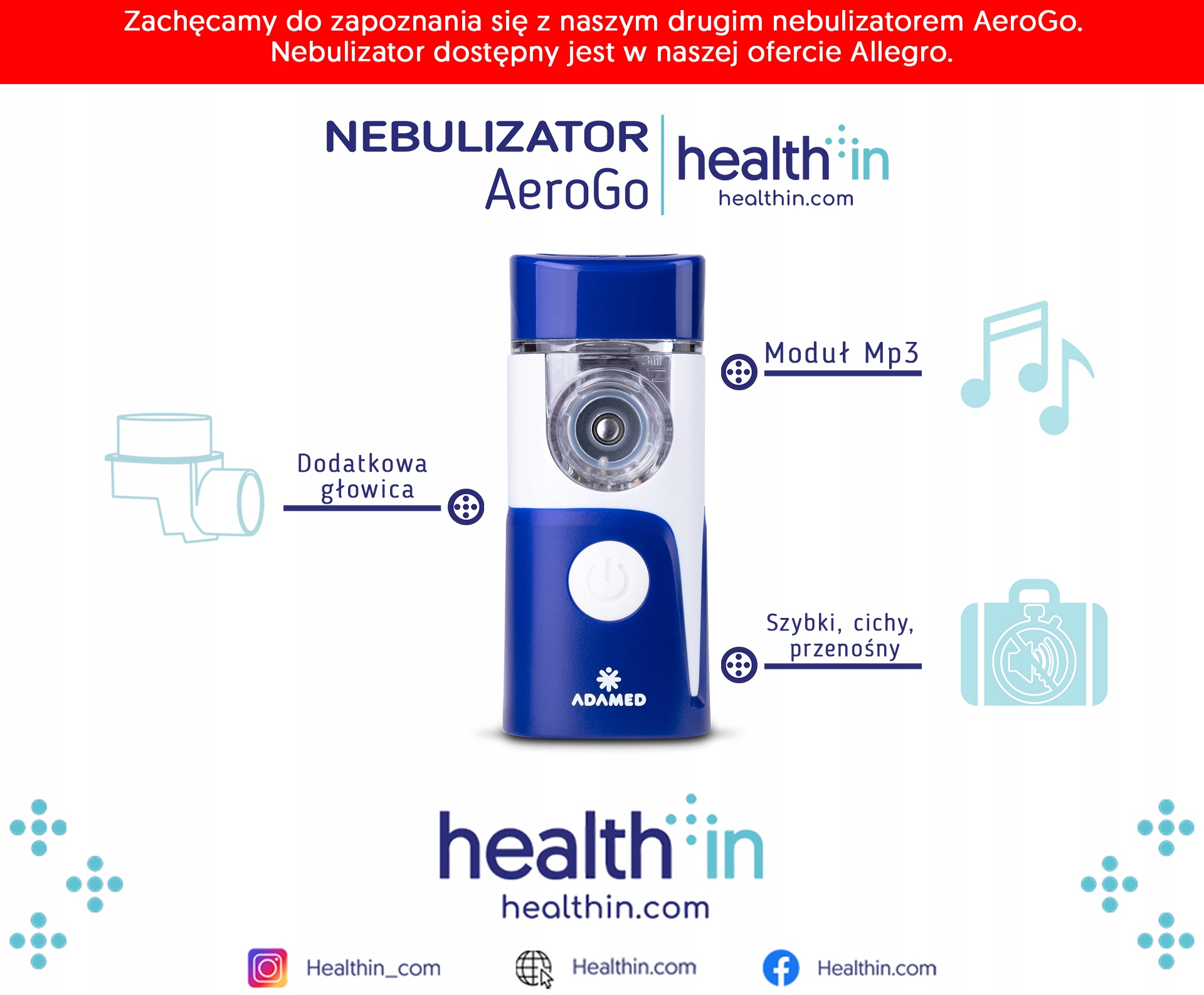 Небулайзер Inhalator Air Pro + безкоштовно живлення від акумулятора