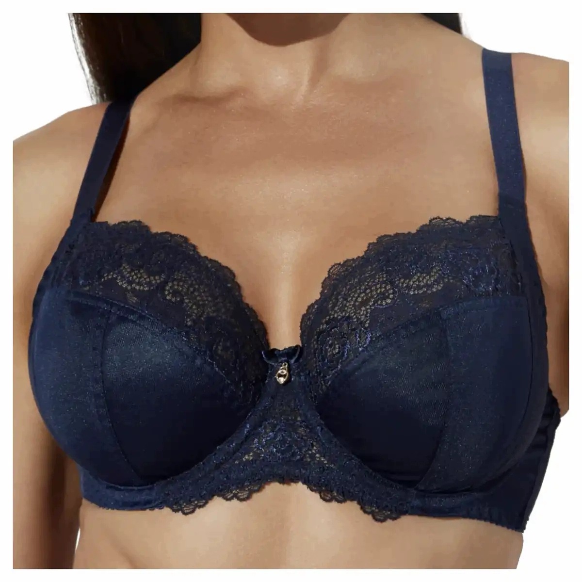 Podprsenka Brilliant 2308 Navy soft krajková s kosticemi, velké poprsí 70E