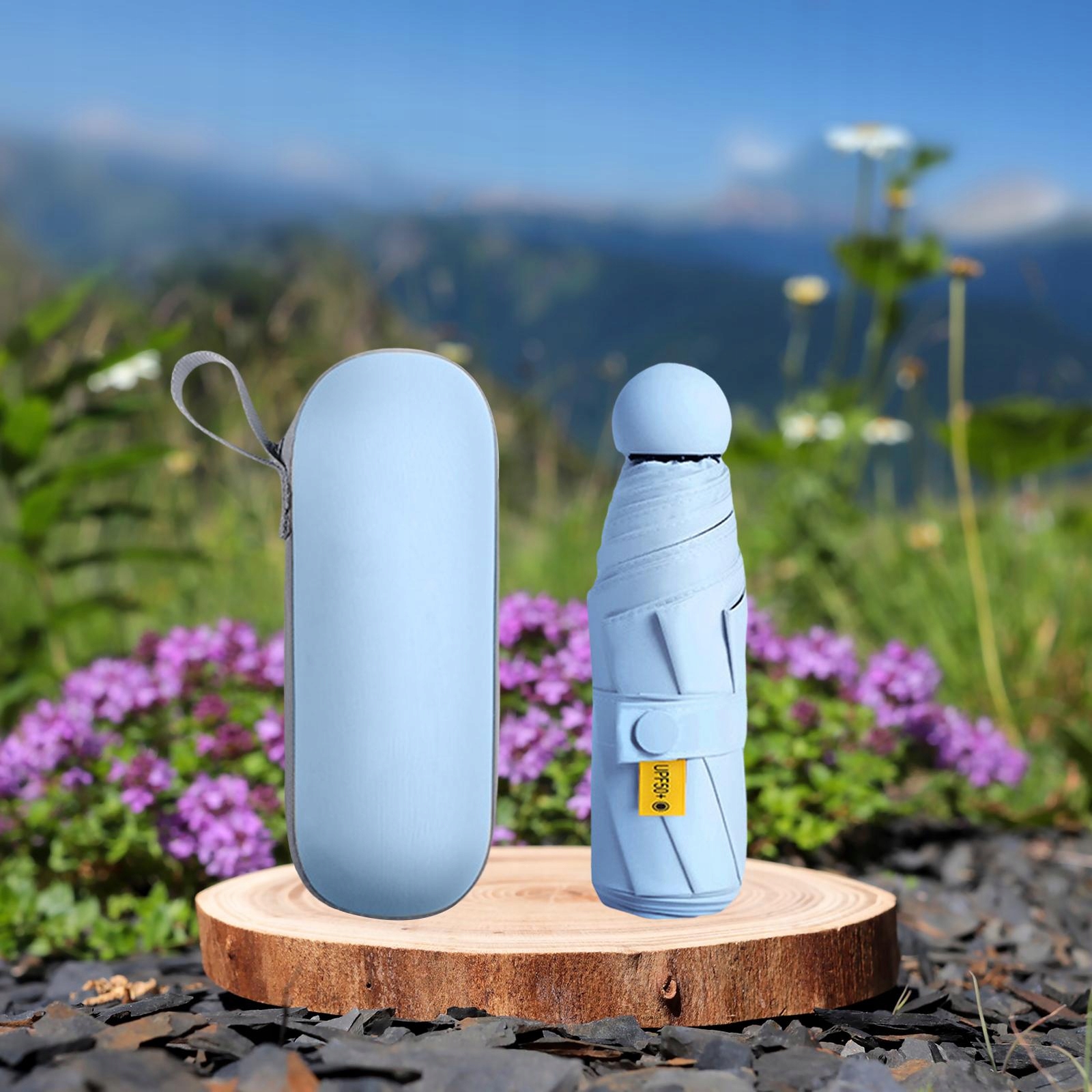 Mini parasole Parasol podróżny z etui Marka bez marki