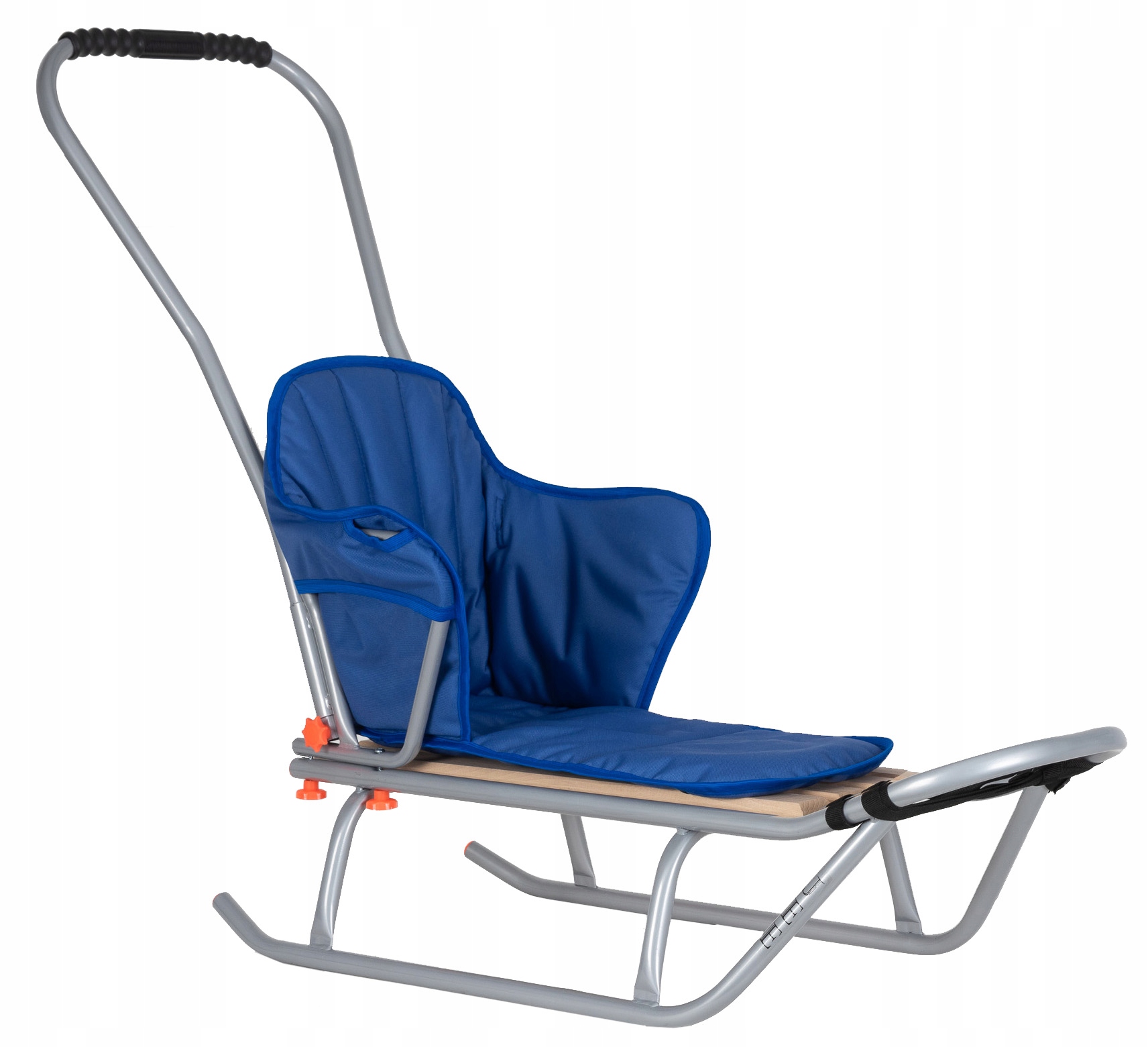 Polskie Sanki Metalowe Jee M Dla Dzieci Z Oparciem, Pchaczem I Materacykiem