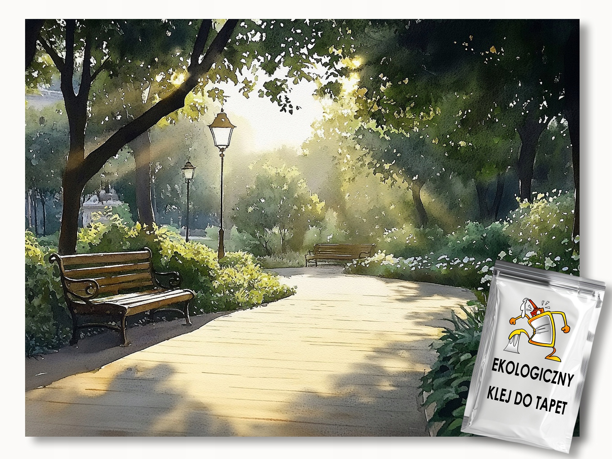 Fototapeta Flizelina Krajina Park Lavičky Alejka Procházka Relaxace 350x250 110g