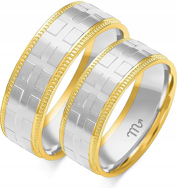 Prsteny bílé zlato jemné 14K 585 r 14 15 16 klasický model gravírování