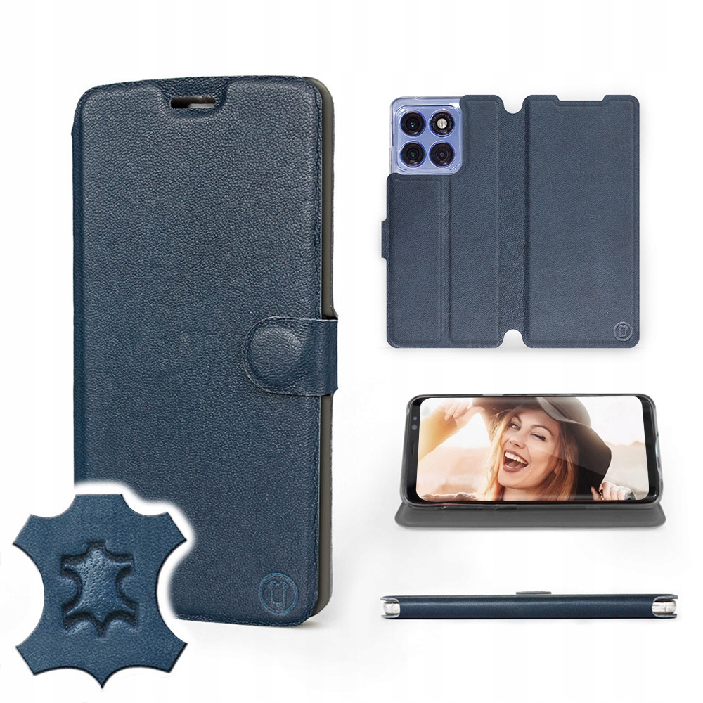 Etui Mobiwear do Motorola Edge 60 Pro Blue Leath