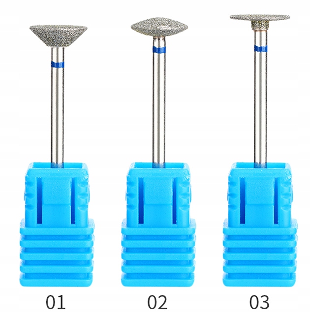 ZESTAW 3 x FREZ DIAMENTOWY DO STÓP PIĘT PEDICURE NA ODCISKI MODZELE Typ frezów diamentowe