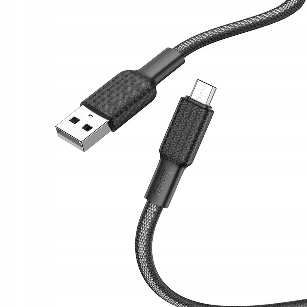 Hoco kabel Usb A do Micro Usb 2,4A X69 1 m czarno biały