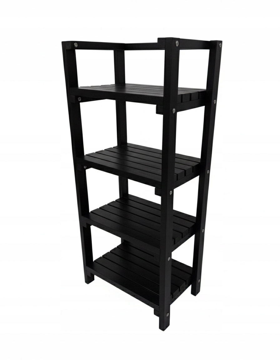 Dřevěný, robustní regál 56/35/120 Heban