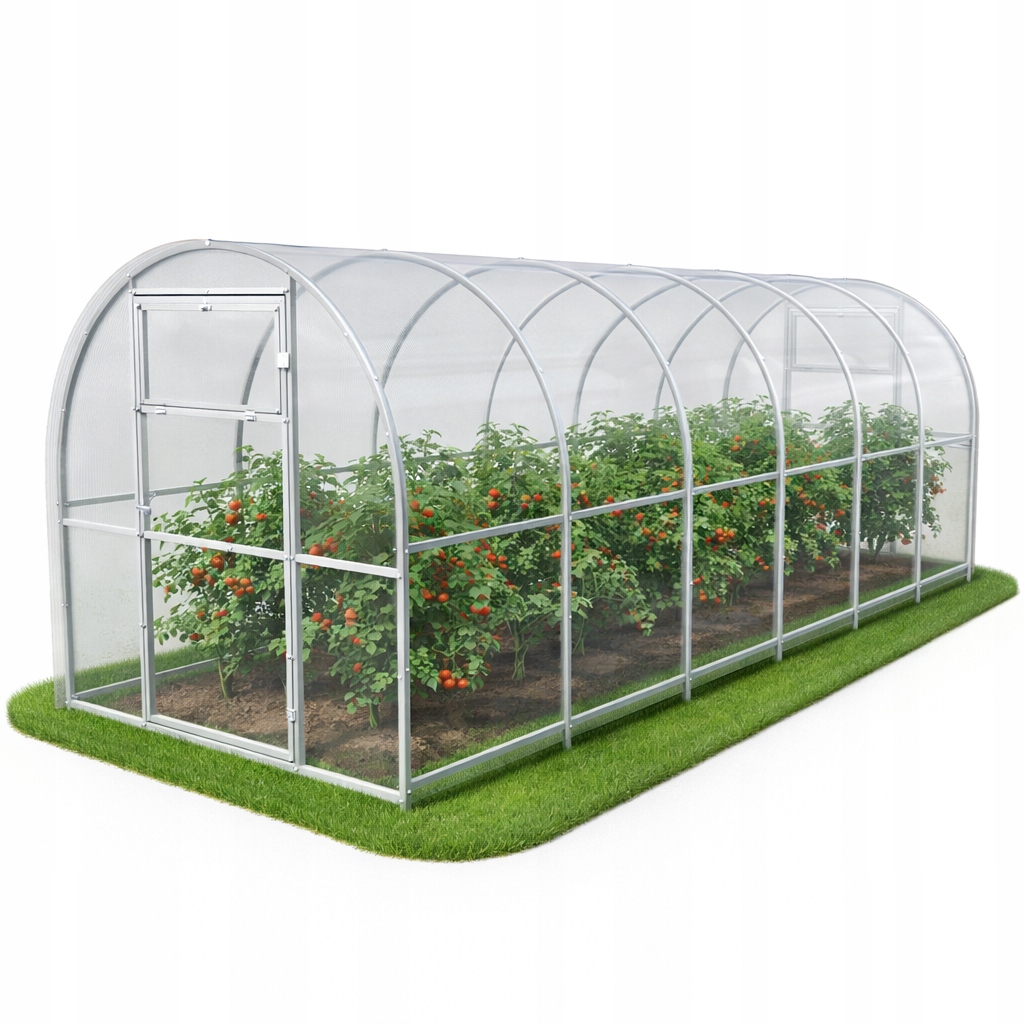 Zahradní skleník Tunel z polykarbonátu 2x6 m, profil 20x20, silný pozink 6 mm