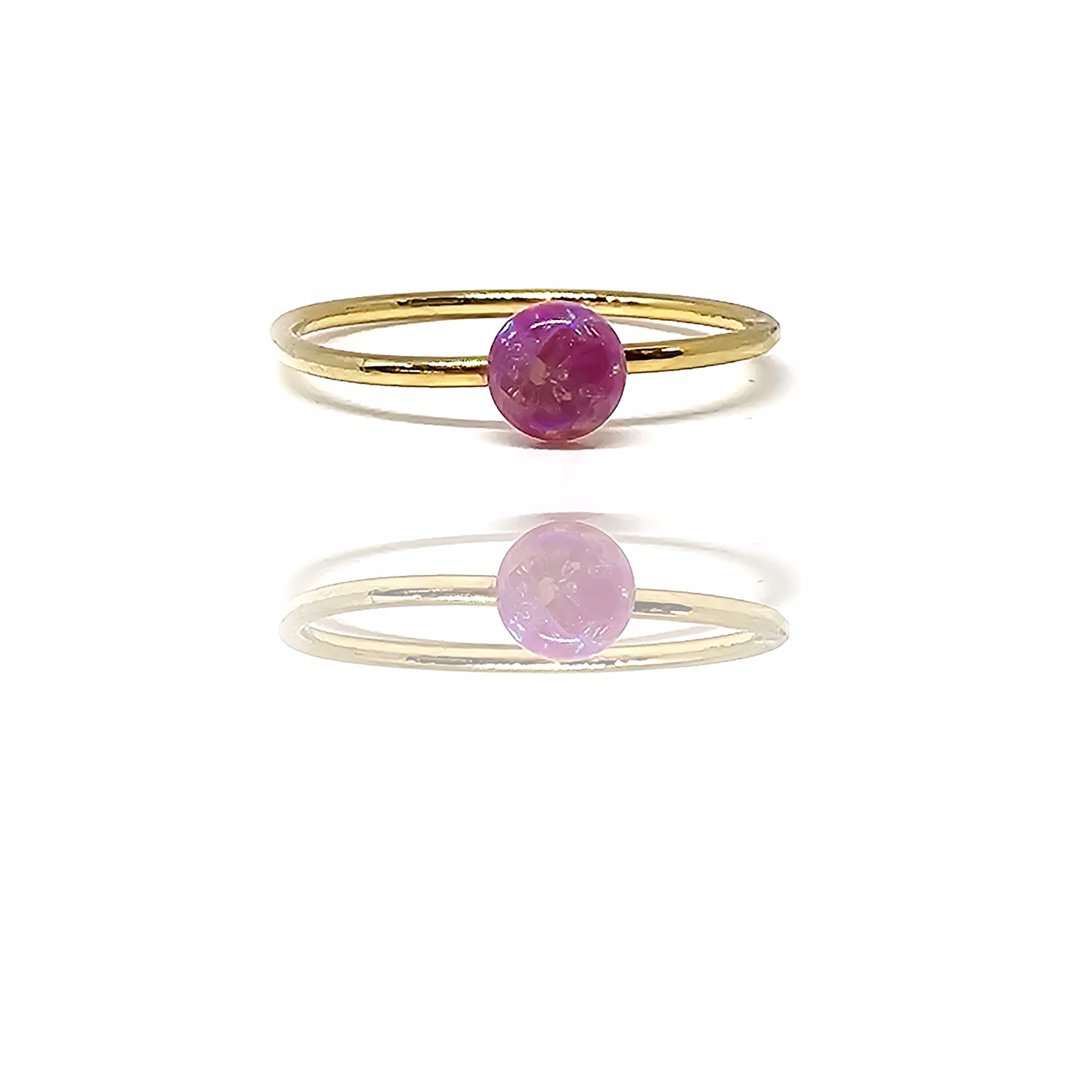 Zlatý prstýnek s růžovým opálem, opál, zlato 585