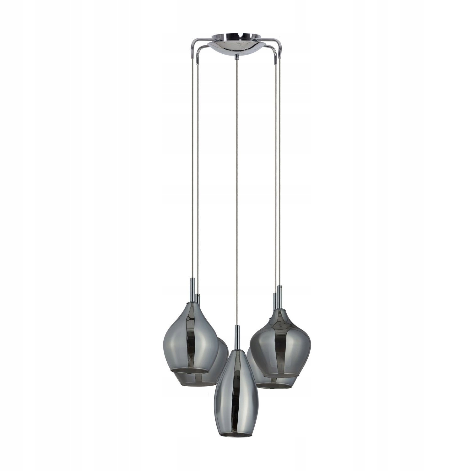 Stropná lampa s kalichovým tvarom, dymové tienidlo Amber Milano, chróm