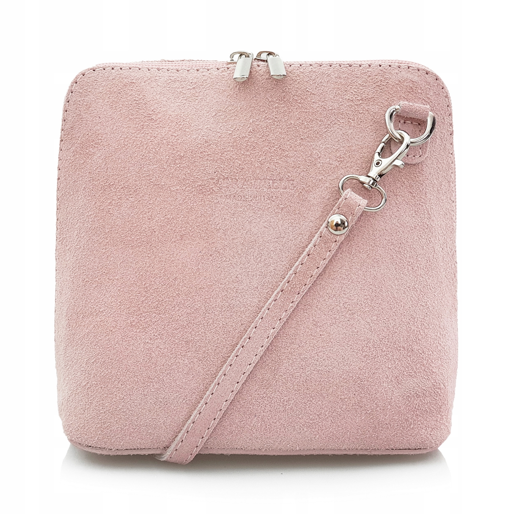 

Torebka zamszowa listonoszka stożek Ciemna Różowa