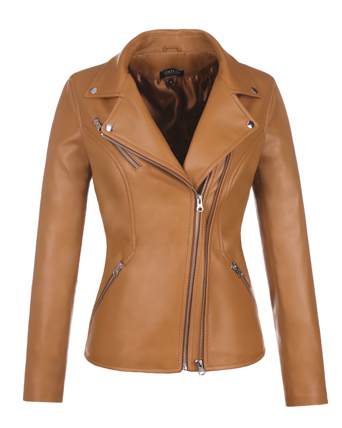 Dámská kožená Ramoneska Dorota Cognac L/40