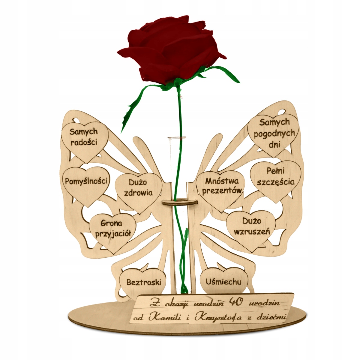 30 40 50 60 70 80 90. narozeniny gravírovaný motýl