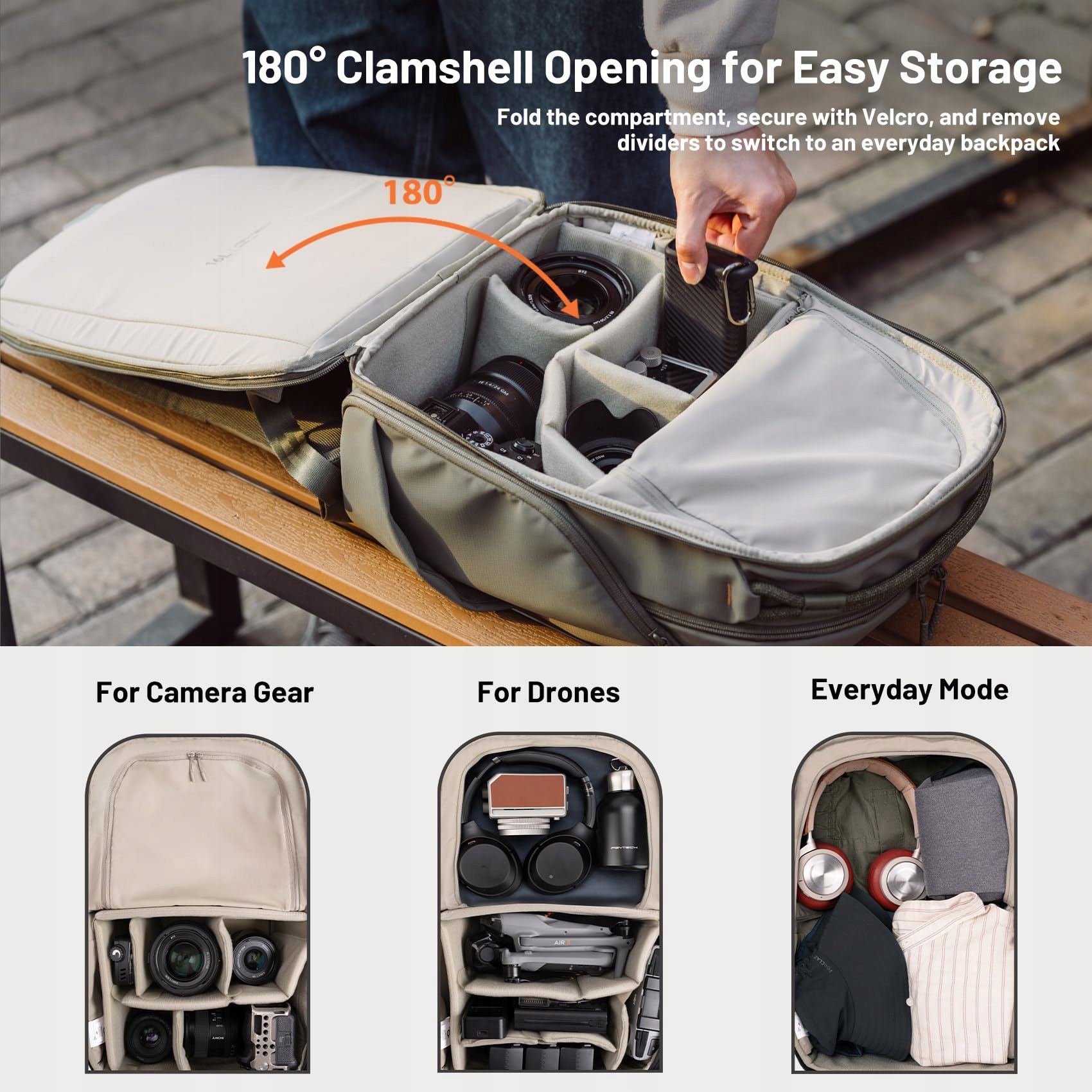 PGYTECH OneGo Lite Plecak Kamerowy 16L Wodoodporny Na Miasto i Podróże — miniatura 2