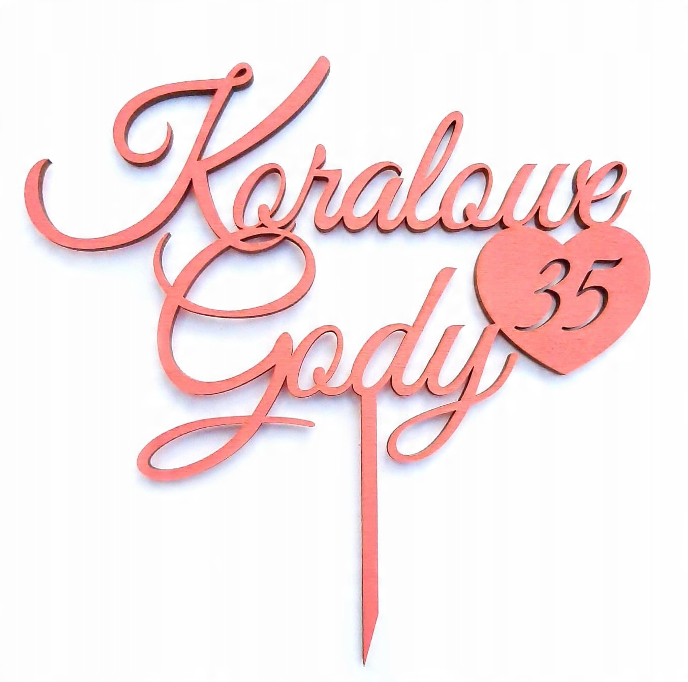 

Koralowe gody 35 rocznica ślubu topper dekor