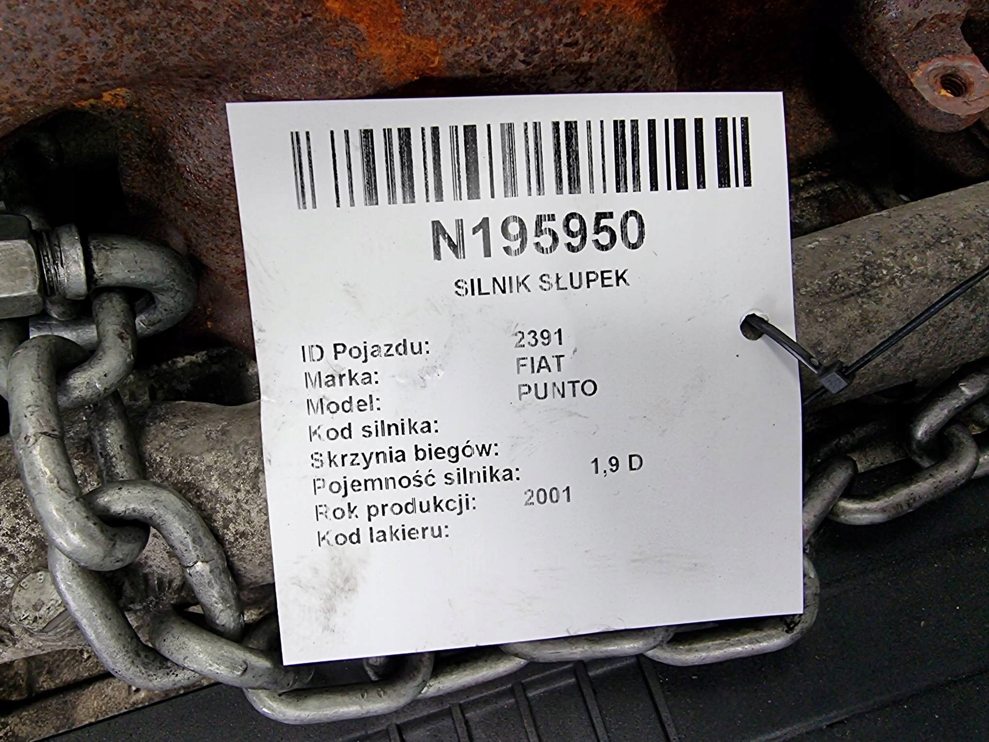 engine pillar 1.9 D FIAT PUNTO