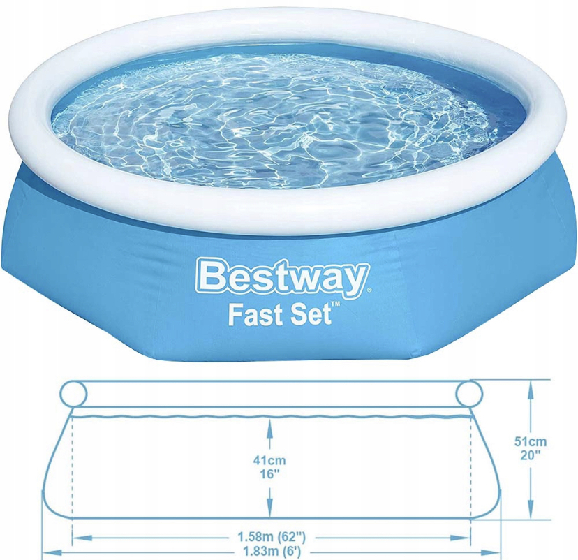 BASEN OKRĄGŁY DMUCHANY OGRODOWY BESTWAY 183 cm + PIŁKA DMUCHANA GRATIS Marka Bestway