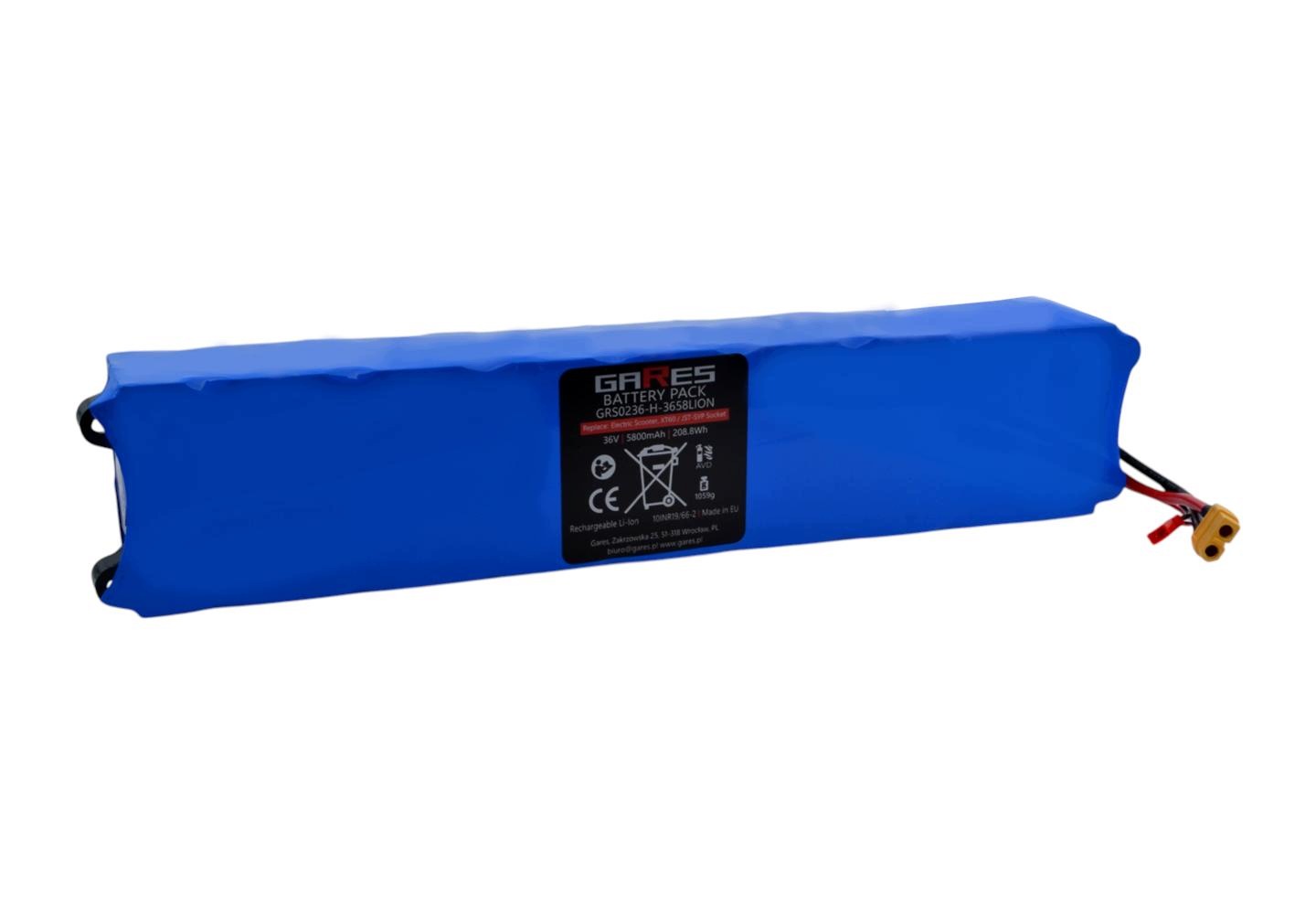 Baterie Akumulátor pro elektrickou koloběžku s konektorem XT60 Jst-syp 36V 5,8Ah